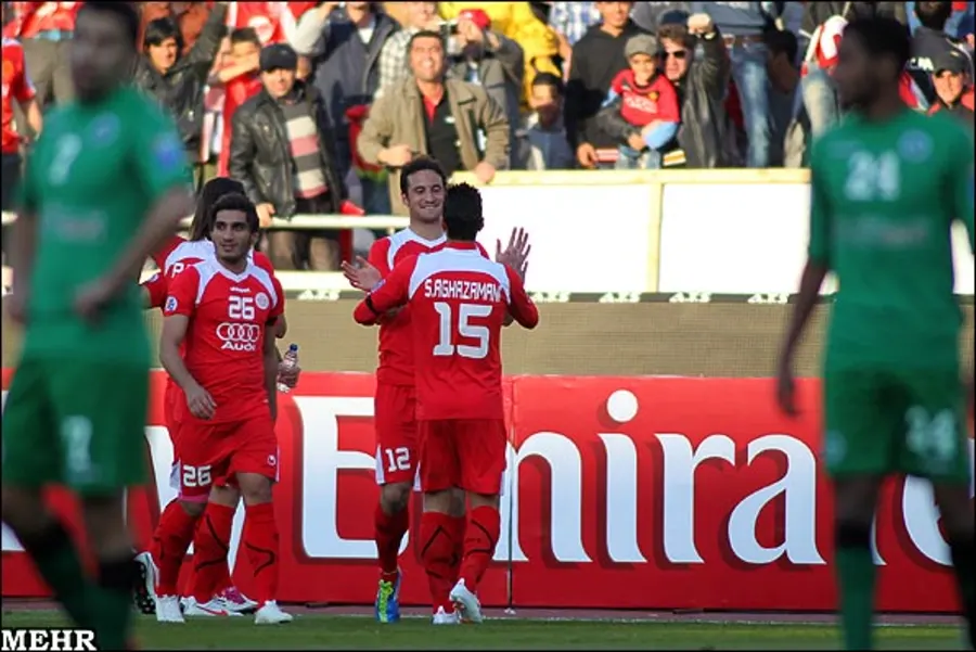 شادی بازیکنان پرسپولیس پس از گل